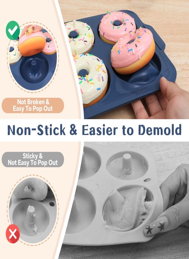 Vnray Nonstick Silicone Donut Pan: 3.5 Inch Doughnut Pan with Metal Frame - Silicone Donut Molds for Baking Gluten Free Glazed Vegan Protein Donuts Bagel - for Oven Kitchen - Home Bakers Housewife - Image 4