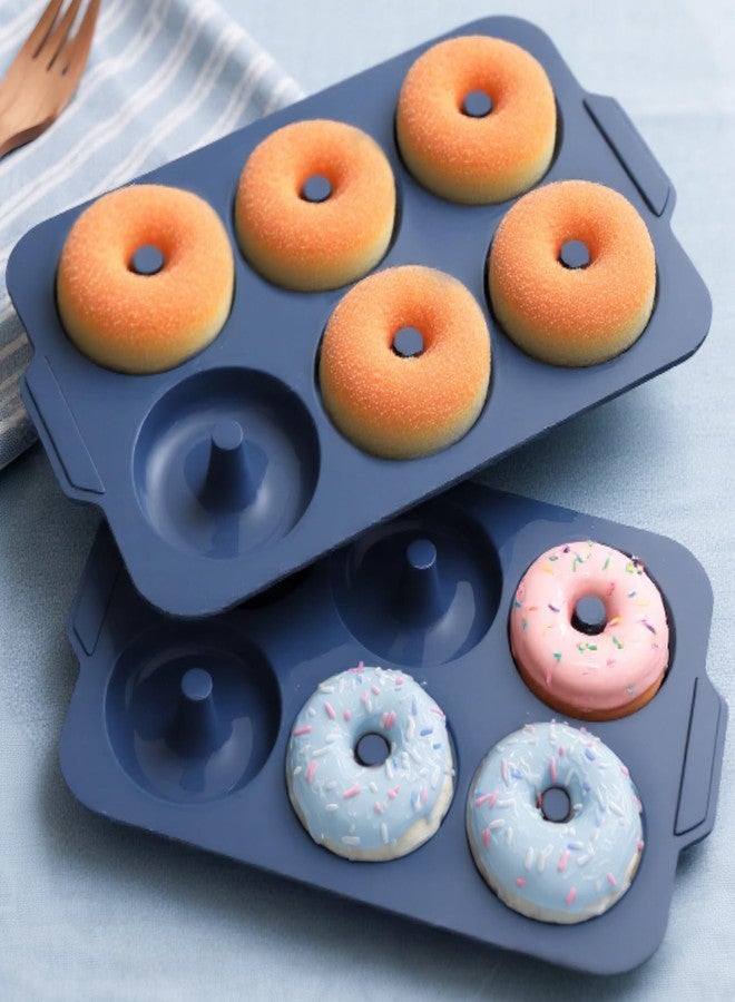 Vnray Nonstick Silicone Donut Pan: 3.5 Inch Doughnut Pan with Metal Frame - Silicone Donut Molds for Baking Gluten Free Glazed Vegan Protein Donuts Bagel - for Oven Kitchen - Home Bakers Housewife - Image 1