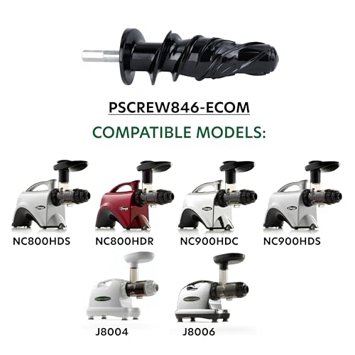 Omega Juicer Replacement Parts - Auger For Models NC800HDS, NC800HDR, NC900HDC, NC900HDS, Black - Image 2
