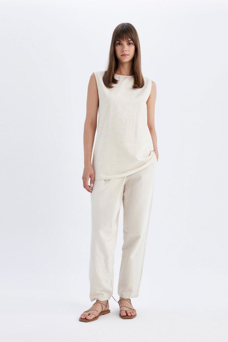 DeFacto Woman Regular Fit Cotton Crew Neck Short Sleeve Woven Tunic - Image 5