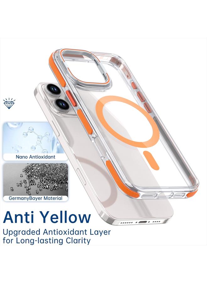 S-TOP Case For iPhone 16 Pro Max Dual-Color Clear Acrylic Hybrid TPU Lens Flip Holder MagSafe Phone Case - Image 5