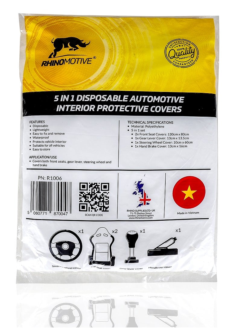 RHINOMOTIVE RHINOMOTIVE  5 In 1 Disposable Automotive interior protective covers 1 SET/PACK Clear  - Image 1
