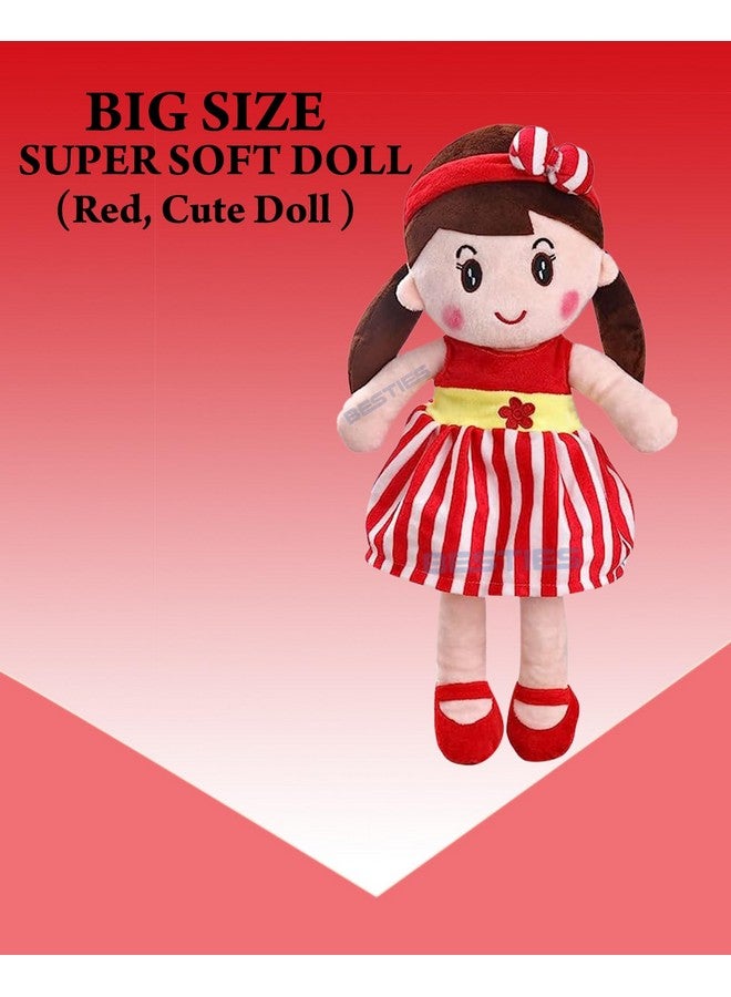 Glance Soft Cute Looking Beautiful Doll | Attractive Stuffed Toys | Grab Your Attention on Little Darling Doll (Red Cute Doll, 80cm) - Image 3