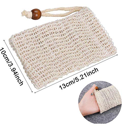 PHOGARY Sisal Soap Saver Bag (5-Pack) Ideal for Exfoliating & Save Soaps, Natural Fiber Soap Bags for Foaming and Drying The Soap, Organic Soap Bag With Pouch Holder for Shower Bath - Image 2