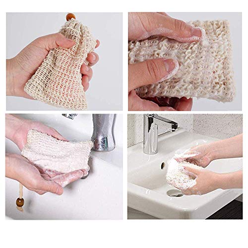PHOGARY Sisal Soap Saver Bag (5-Pack) Ideal for Exfoliating & Save Soaps, Natural Fiber Soap Bags for Foaming and Drying The Soap, Organic Soap Bag With Pouch Holder for Shower Bath - Image 4