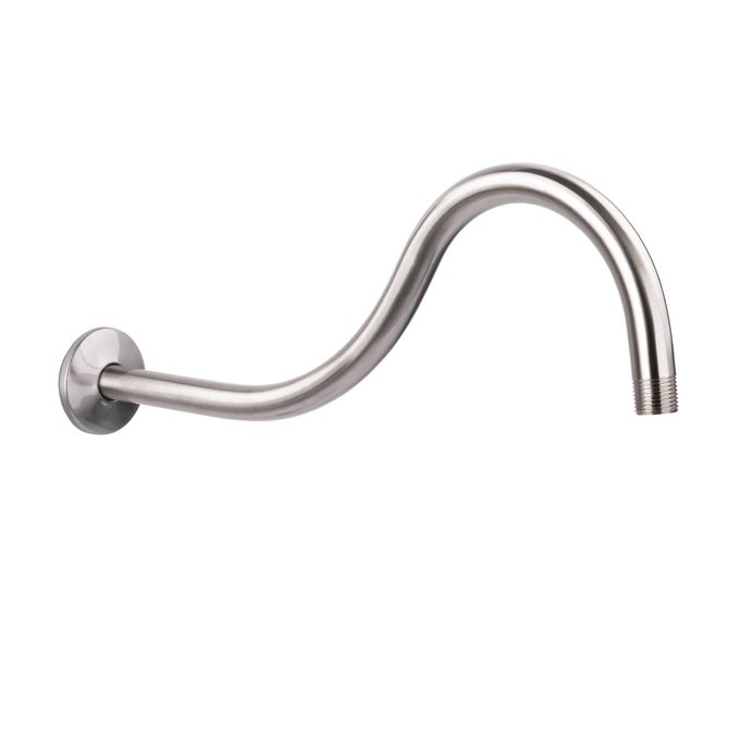 SHOWER HEAD EXTENSION ARM BY 16 INCH ASSEMBLED LENGTH HIGH ARC LONG EXTENDER PIPE GREAT FOR RAIN FALL SHOWERHEAD BRUSHED NICKEL FINISH