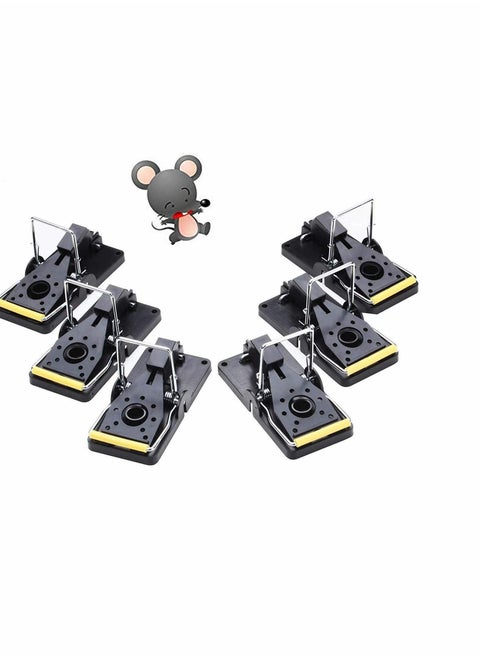 Mouse Trap, Reusable Mice Snap Traps, Power Catcher That Kill Rat Instantly Sensitive Rodent killer with Bait Cup for kitchen & Garden Easy To Clean Effective Safe And Painless, 6 Pack