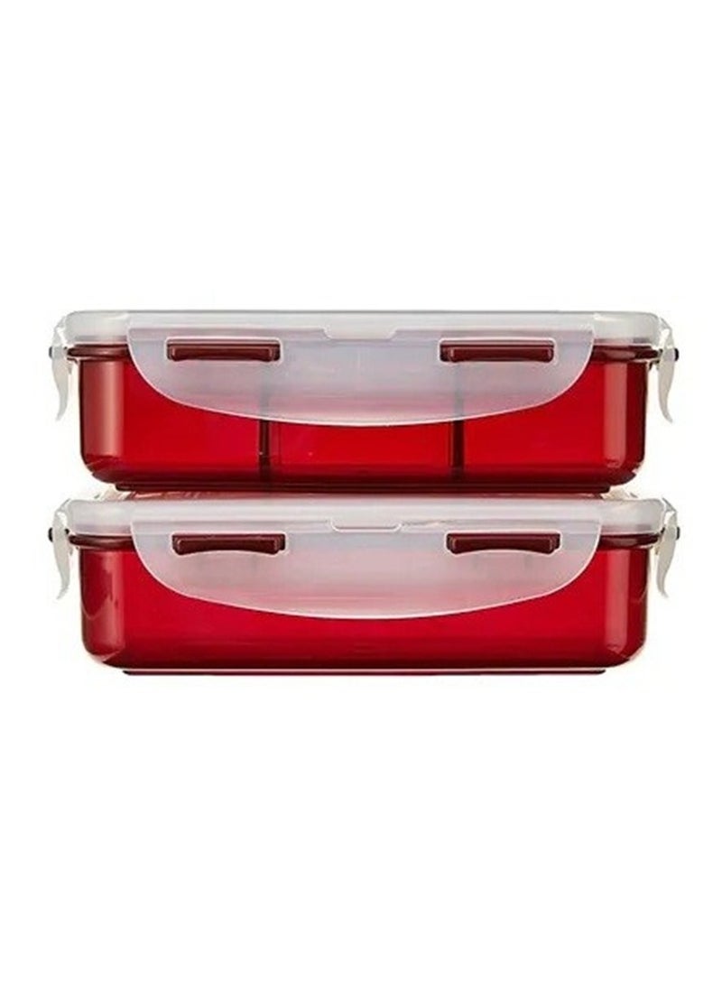 LOCK & LOCK LocknLock 3PC Insulated Lunch Bag Set - Red, Airtight and BPA-Free Containers with Water Bottle  - Image 3