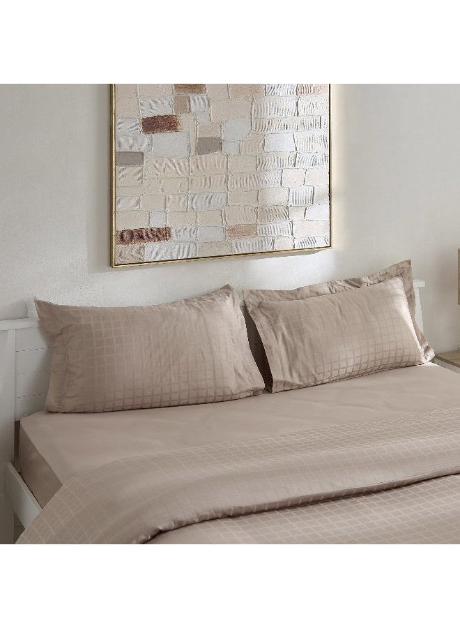 Home Box Opulent Luxe 3-Piece 400TC Cotton Solid Dobby Queen King Duvet Cover Set - 220x220 cm  - Image 2