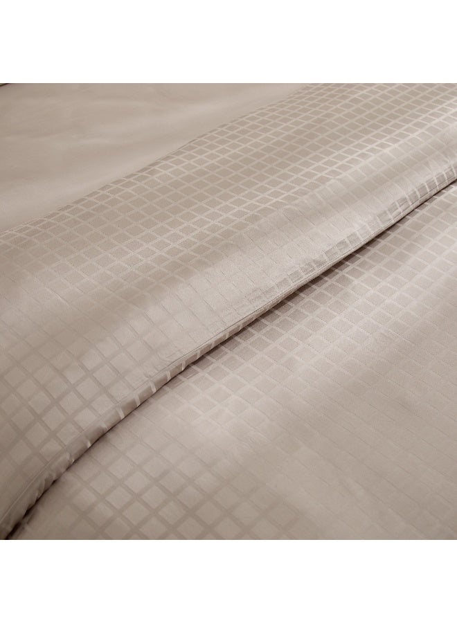 Home Box Opulent Luxe 3-Piece 400TC Cotton Solid Dobby Queen King Duvet Cover Set - 220x220 cm  - Image 1