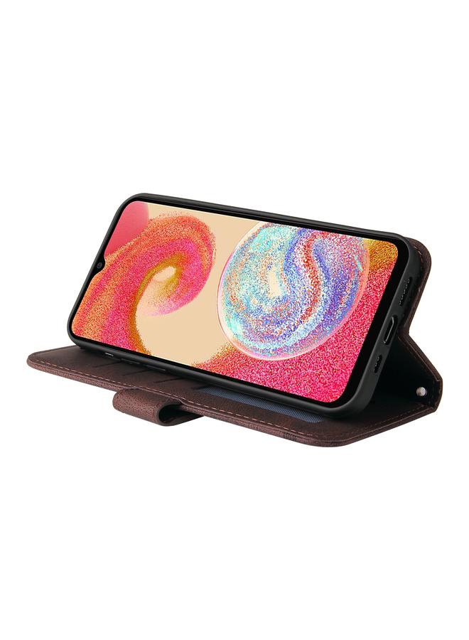 اس-توب جراب لهاتف Samsung Galaxy A04e مصنوع من الجلد مع أزرار معدنية وشجرة الحياة - Image 5