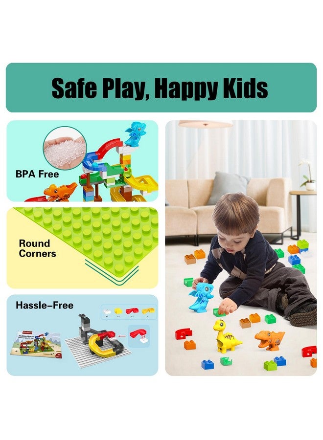 Klobroz Building Blocks for Kids Toddlers 3 4 5 6 7 8+ Year Old, 128-piece Large Classic Building Bricks, Dinosaur Marble Run with 2 Baseplate for Boys Girls All Ages, Compatible with All Major Brands  - Image 5