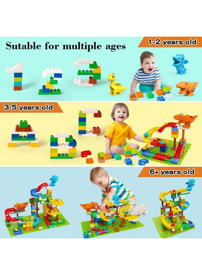 Klobroz Building Blocks for Kids Toddlers 3 4 5 6 7 8+ Year Old, 128-piece Large Classic Building Bricks, Dinosaur Marble Run with 2 Baseplate for Boys Girls All Ages, Compatible with All Major Brands  - Image 3