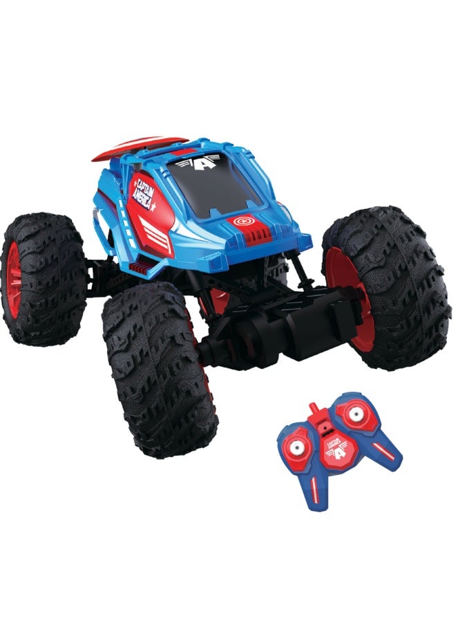MARVEL Captain America RC Monster Truck for Kids | All-Terrain Remote Control Car | 2.4GHz Off-Road Vehicle, Climbs Obstacles | High-Speed Speedster Toy for Boys & Girls | Age 3+ - Image 3