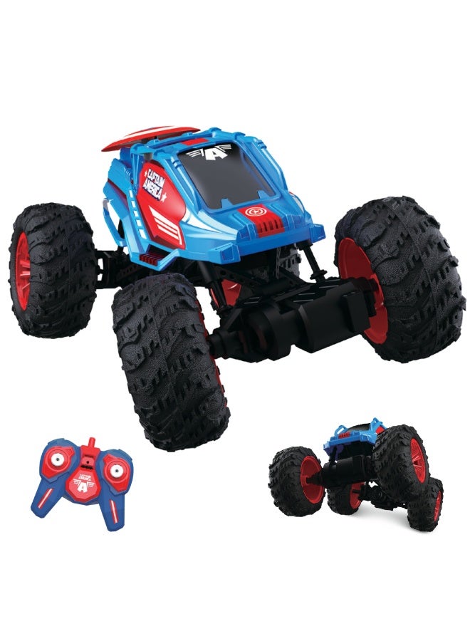 MARVEL Captain America RC Monster Truck for Kids | All-Terrain Remote Control Car | 2.4GHz Off-Road Vehicle, Climbs Obstacles | High-Speed Speedster Toy for Boys & Girls | Age 3+ - Image 1