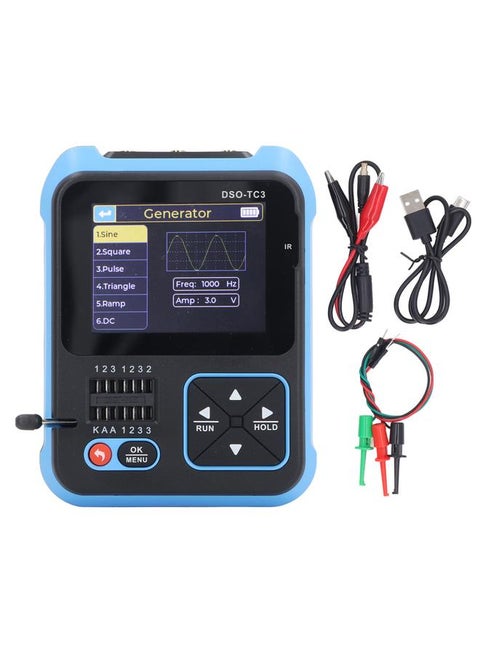3 in 1 Handheld Digital Oscilloscope ABS Portable DSO TC3 LCR Meter Transistor Tester for Maintenance