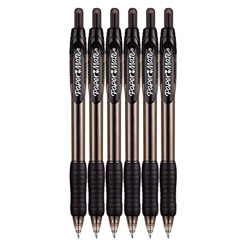 Paper Mate Profile Retractable Ballpoint Pens, 1.4mm, Bold Point, 6-Count (Black) - Image 1