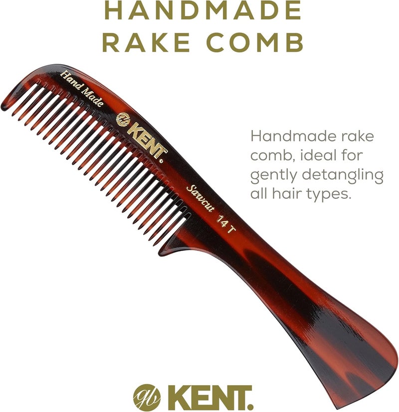 Kent Brushes Handmade 14T Rake Hair Comb for Women - Ideal for Wet or Dry Hair, Detangling All Hair Types - Image 3