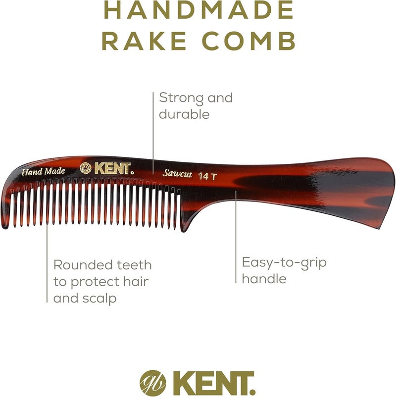 Kent Brushes Handmade 14T Rake Hair Comb for Women - Ideal for Wet or Dry Hair, Detangling All Hair Types - Image 4