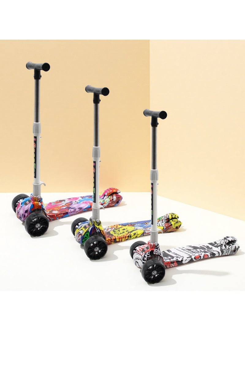 إيزي فيتشور سكوتر إيزي فيوتشر للأطفال بمقبض قابل للطي وتعديل الارتفاع وعجلات من البولي يوريثان مزودة بإضاءة LED وفرامل خلفية، مناسب للأطفال من عمر 3 إلى 8 سنوات - Image 5