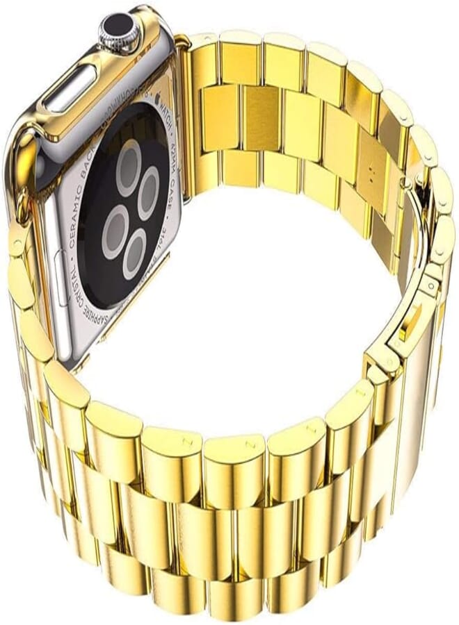 Sbaq Stainless Steel Band for Apple Smart Watch 42 mm , Gold