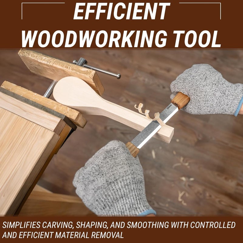 BeaverCraft Draw Knife Woodworking Tool 4.3"- Drawknife Wood Carving Knife with Leather Sheath DK2s - Whittling Knives for Shaping, Detailing, Spoon Carving - Whittling Tools - Image 3