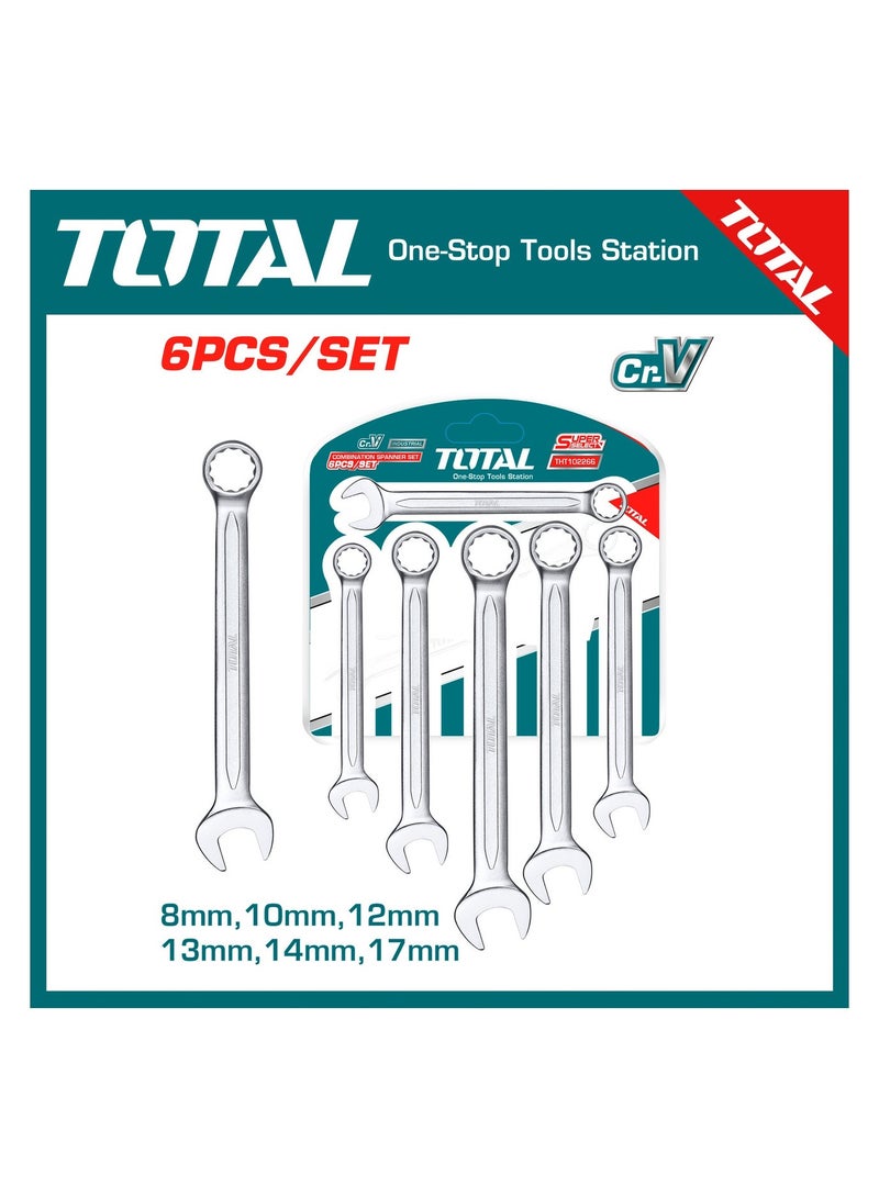 TOTAL Combination Spanner Set 6pcs Set 8mm 17mm THT102266 - Image 3