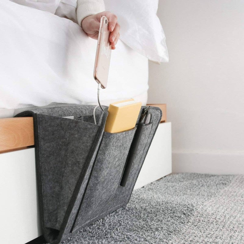 Guellix Guellix Felt Bedside Caddy Sofa Arm Rest Hanging Storage OrganizerIpad HolderDorm College Room Bunk Hospital BedQuirk Hanging Caddy Stationery Storage Organizer1 PcNon WoovenMulticolor  - Image 2