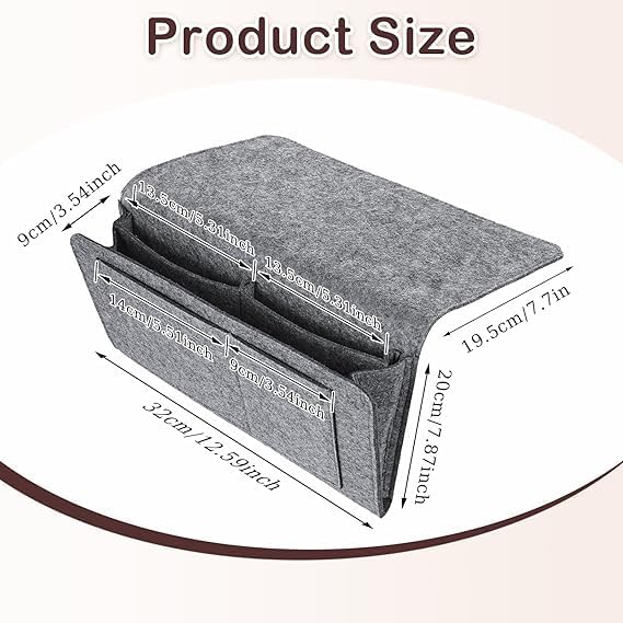 Guellix Guellix Felt Bedside Caddy Sofa Arm Rest Hanging Storage OrganizerIpad HolderDorm College Room Bunk Hospital BedQuirk Hanging Caddy Stationery Storage Organizer1 PcNon WoovenMulticolor  - Image 3