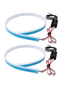 LED Light Strip, LED Daytime Running Lights Sequential Turn Signal Light 12v 24 Inch Styling Slim Dual Color Flexible Switchback DRL Waterproof Headlight Surface Decorative Lamp 2 Pack