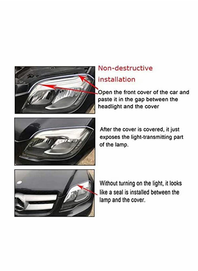 SYOSI - LED Light Strip, LED Daytime Running Lights Sequential Turn Signal Light 12v 24 Inch Styling Slim Dual Color Flexible Switchback DRL Waterproof Headlight Surface Decorative Lamp 2 Pack - Image 1