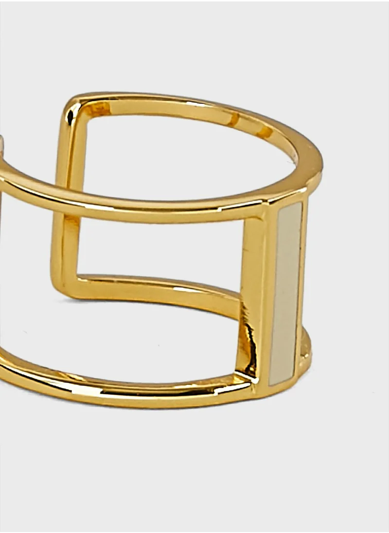 Bangle up Enamel Adjustable Large Ring