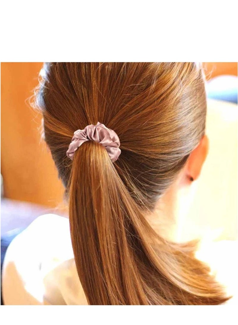 GlamKit 6-Piece Silk Hair Ties Band Set Satin Hair Scrunchies Multicolour for Girls Women - Image 4