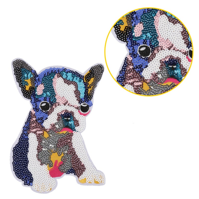 Iron on Patch: 5 Pcs Dog Pattern High-Quality Fabric - Exquisite Durable Embroidery Sew on Applique for DIY Craft, Clothes Decoration & Textile Repair - Image 3
