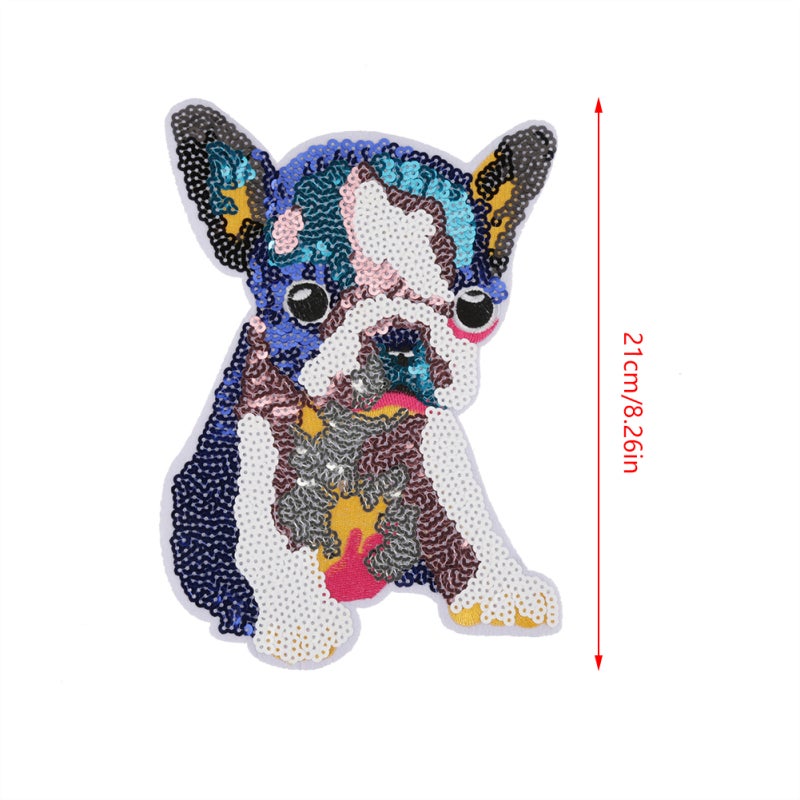 Iron on Patch: 5 Pcs Dog Pattern High-Quality Fabric - Exquisite Durable Embroidery Sew on Applique for DIY Craft, Clothes Decoration & Textile Repair - Image 5