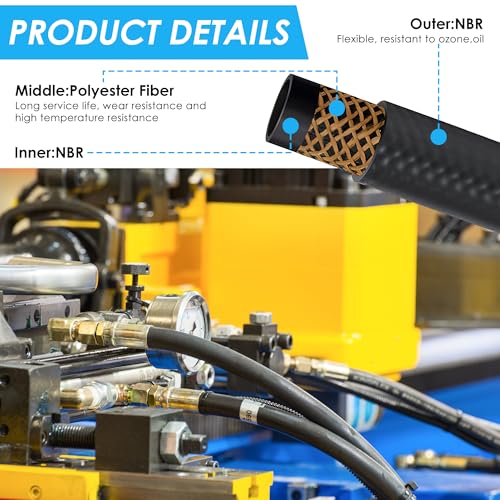 Meonum 10Ft 5 Sizes Fuel Line Hose Kit - 3/8" 5/16" 1/4" 1/2" 3/16" ID NBR Rubber Fuel Hose with 50Pcs Clamps High Performance 300PSI for Tractors, Small Engines, Lawn Mowers Automotive Engines - Image 4