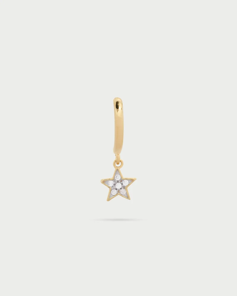 Rue Des Mill Single earring mini hoop Star - Yellow gold