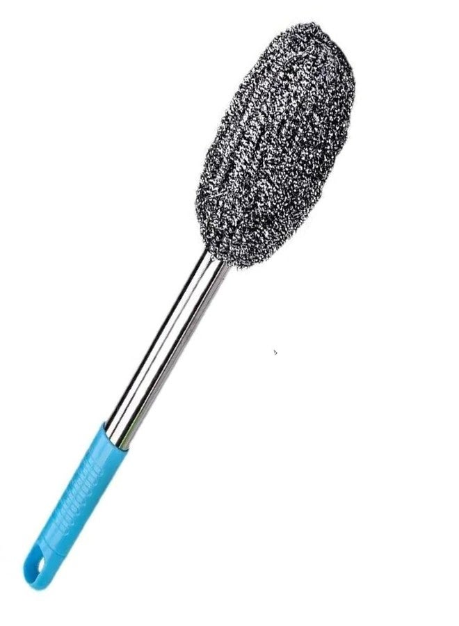 JAY EMPIRE Long Handle Steel Brush Bottle Washing Brush Stainless Steel Scrubber for Water Bottles, Baby Bottles - Multipurpose Kitchen and Bathroom Cleaner (Pack of 1) - Image 1
