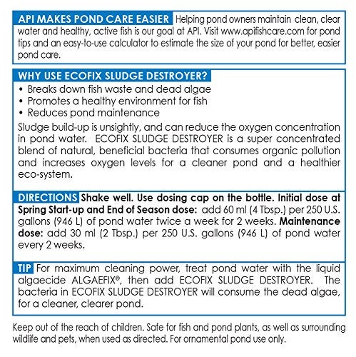 API POND ECOFIX SLUDGE DESTROYER Pond Water Clarifier and Sludge Remover Treatment 1-Gallon Bottle - Image 5