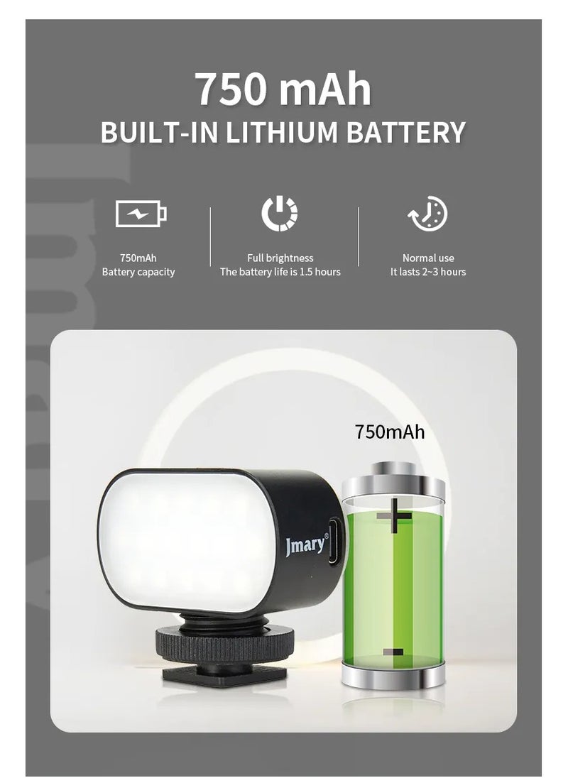 Jmary FM-16 RGB Mini Video Lights LED Camera 360° Full-Color Portable Photography Lighting Rechargeable Dimmable Panel Lamp With Clip Mount  - Image 5