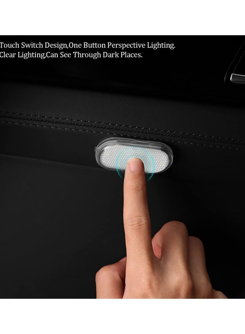 جبني قطعتان من مصابيح LED الداخلية للسيارة، إضاءة داخلية بيضاء محيطة للسيارة، قابلة لإعادة الشحن عبر USB، ضوء سيارة لاسلكي يعمل باللمس مع 6 خرزات مصباح LED ساطعة، ضوء ليلي LED لتزيين السيارة - Image 2