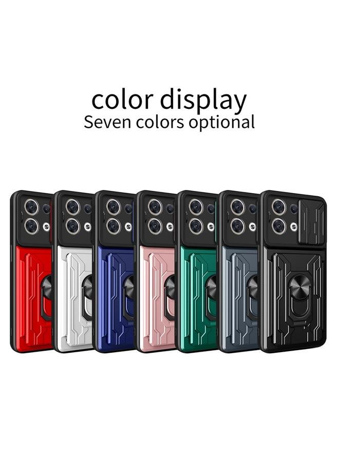 اس-توب جراب لهاتف OPPO Reno8 5G مزود بغطاء منزلق من مادة TPU + PC مع فتحة للبطاقات - Image 2