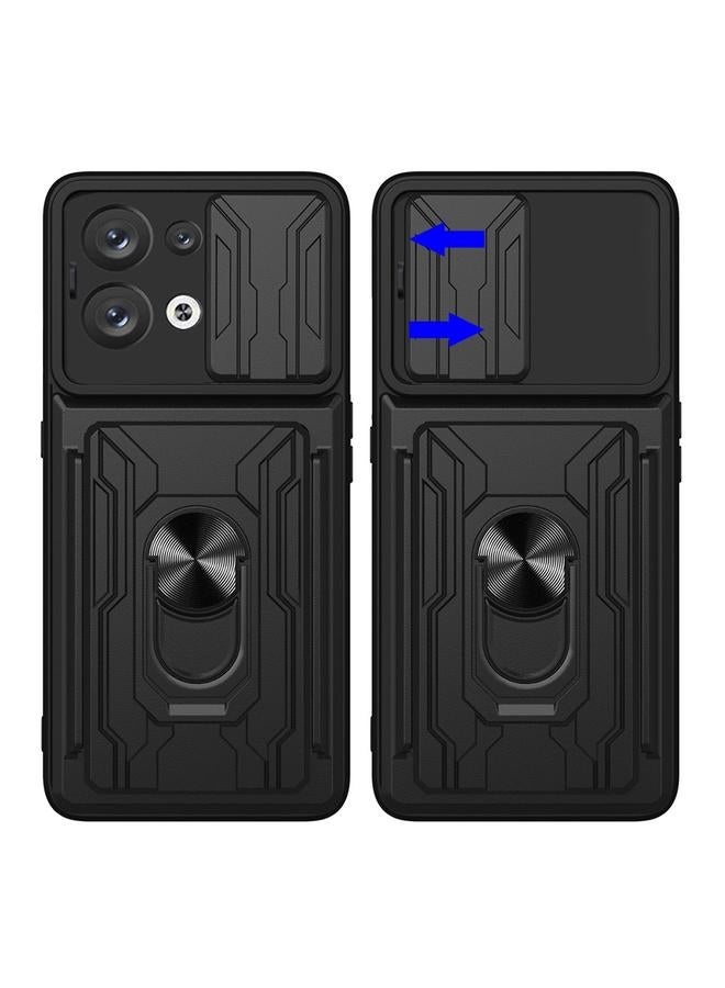 اس-توب جراب لهاتف OPPO Reno8 5G مزود بغطاء منزلق من مادة TPU + PC مع فتحة للبطاقات - Image 3