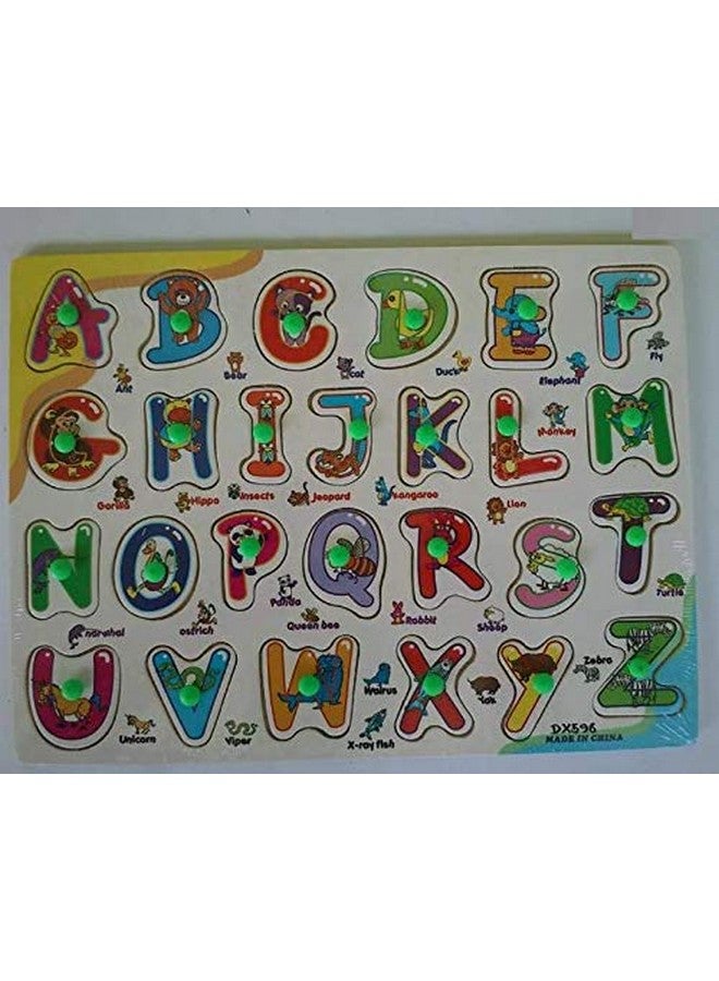 فنبلاست لوحة تعليمية خشبية ملونة من فن بلاست للأطفال مزودة بمقابض، صينية لوح خشبي تعليمي، مقاس 30 × 22 سم، متوفرة بـ 8 أشكال مختلفة (الأبجدية الكبيرة) - Image 5