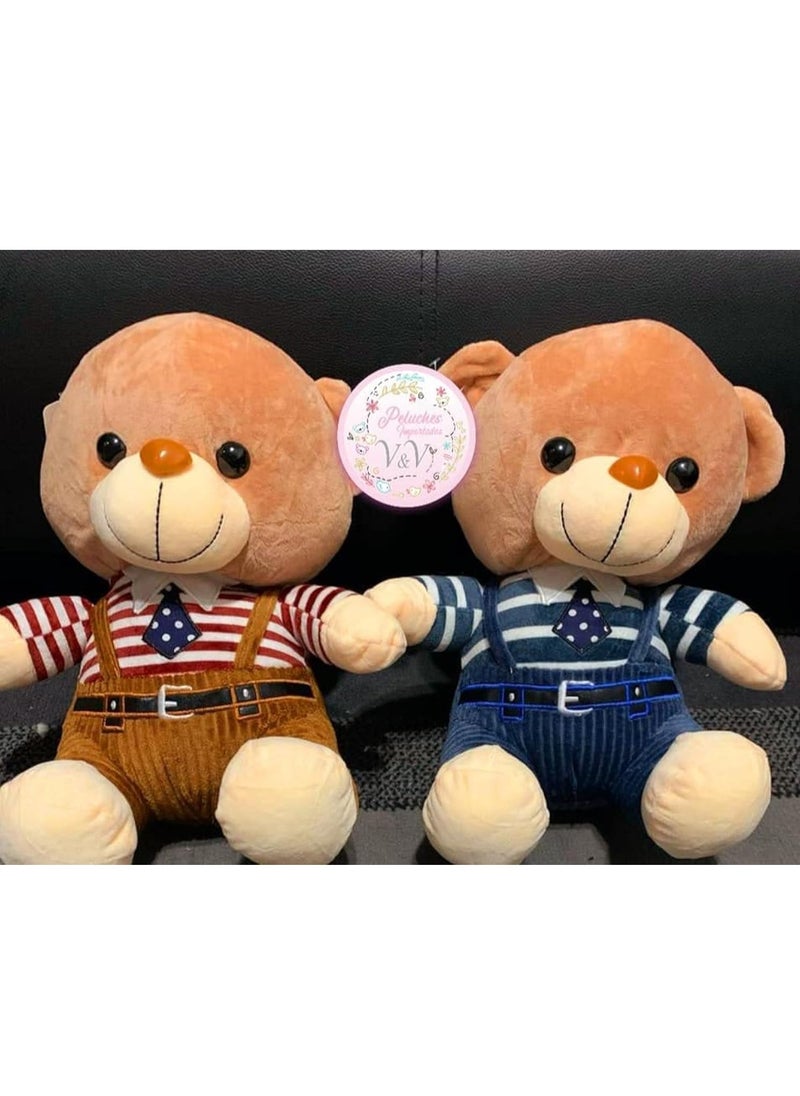 2 Plush Bear-Blue-Brown  - Image 1