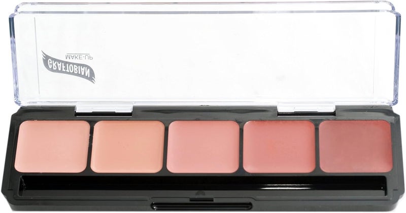 Graftobian HD Glamour Crème Foundation Palette - 5 Color Blush Palette for All Skin Shades - Image 1
