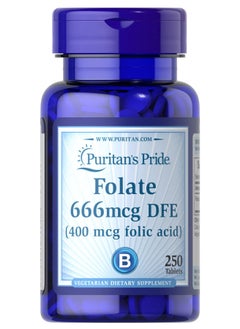 Puritan's Pride Folate 666mcg DFE -250Tabs 