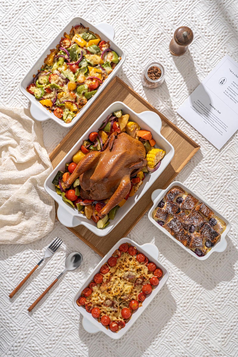 FOBENTA Casserole Dishes for Oven - Ceramic Bakeware Sets of 4, Rectangular Baking Deep Dishes with Handles, Lasagna Pans for Kitchen Cooking & Wedding Gift, Embossed - Image 4