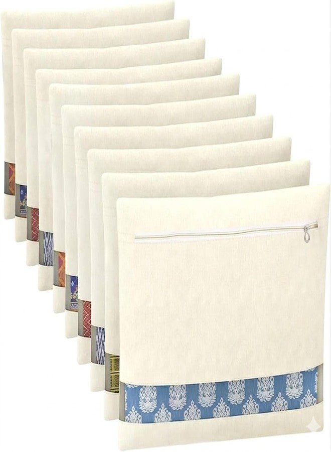 KRIDARSH Saree Cover Bags Pack of 12 for Storage with Transparent Window, Non-Woven Fabric Organizer for Wardrobe Clothes Storage Bags for Sarees, Lehenga, Blanket, Garments with Zip Closure