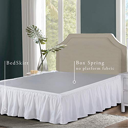 Bed Maker's Bed Maker’s Never Lift Your Mattress Microfiber Wrap-Around Bed Skirt, Gathered Ruffled Style, Classic 14 Inch Drop Length, Full, White - Image 2